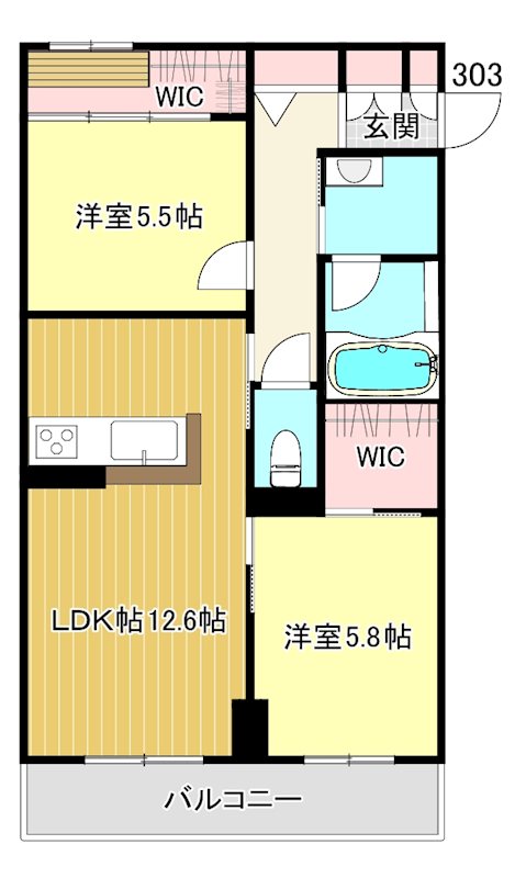 ブランバーチ　ネスト 303号室 間取り