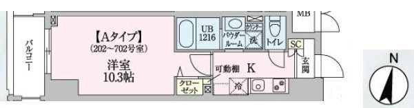 アーバン　スカイライン　大宮 502号室 間取り