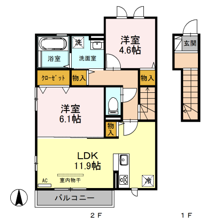 アベリア 202号室 間取り