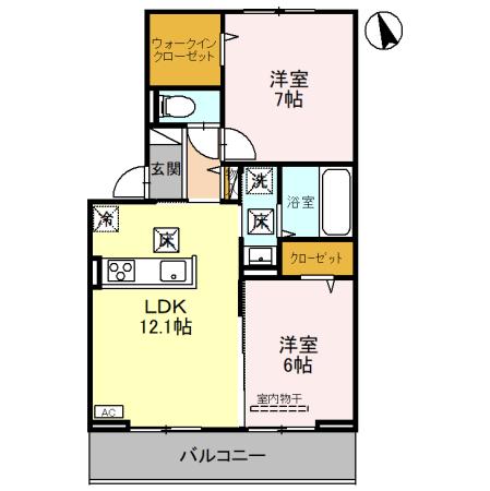 アンアヴニール 103号室 間取り
