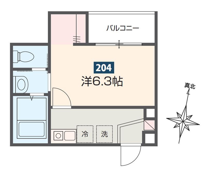 MELDIA大和田Ⅴ 204号室 間取り