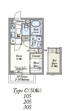 Hygge Futtono 305号室 間取り