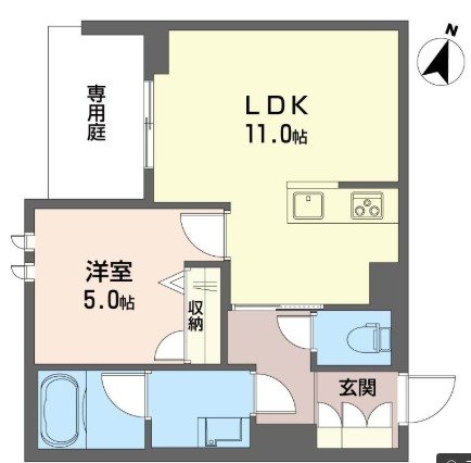 ルクセール　タカバ 101号室 間取り