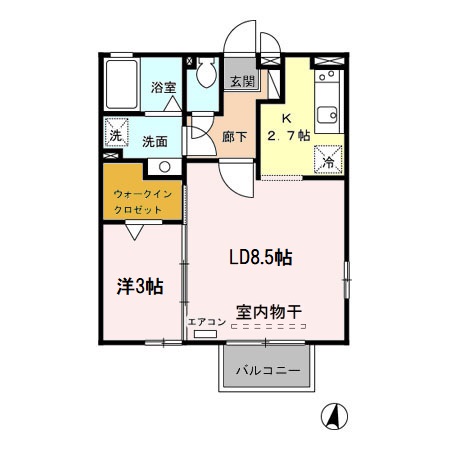 ヴィクトワール　Ⅱ 201号室 間取り