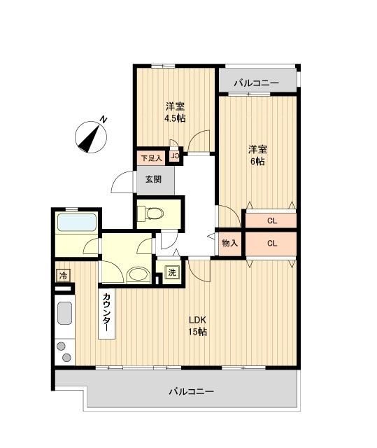 セレーノ大宮B棟 401号室 間取り