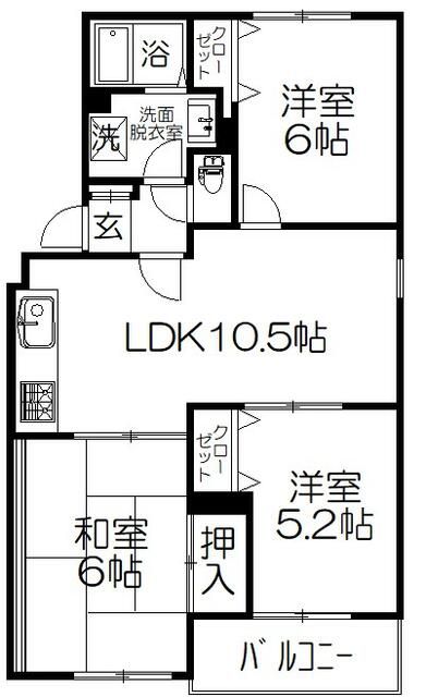 マンション・メルヴェーユ 301号室 間取り