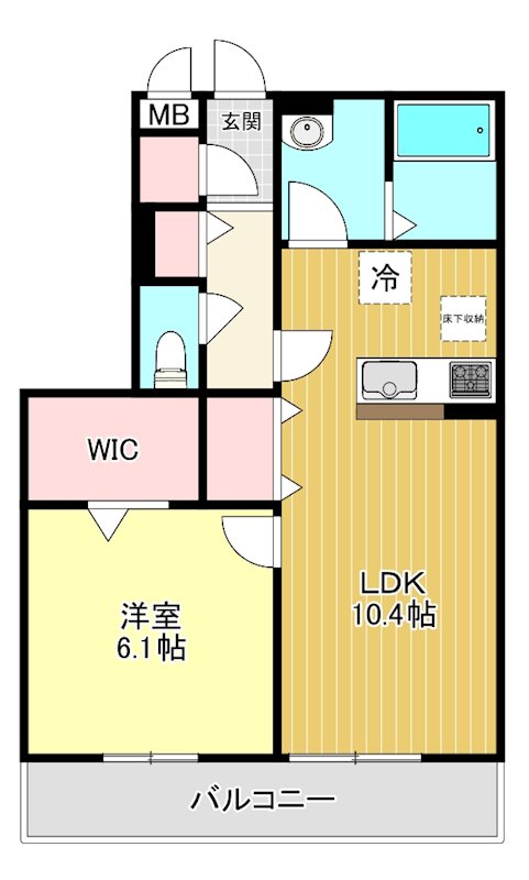 ディアフィオーレ 103号室 間取り