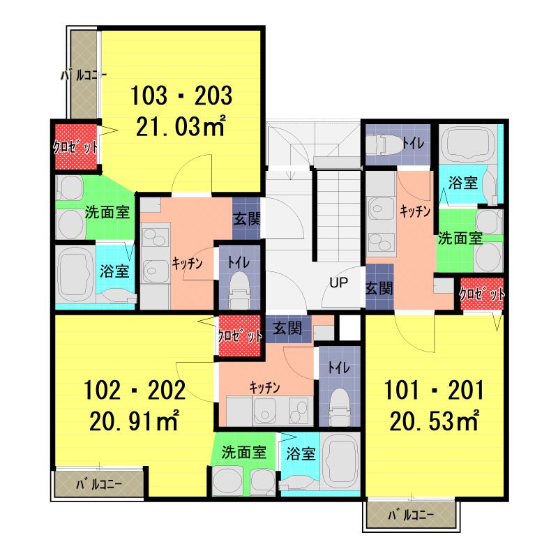イースタンスカイ大和田 201号室 間取り