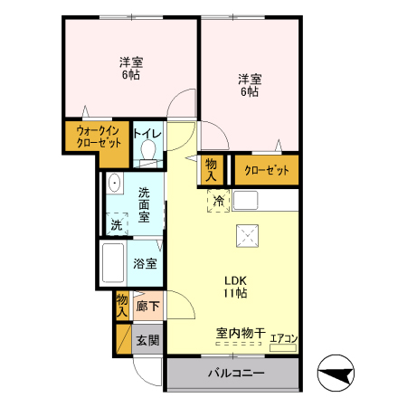 アメニティーハウス　Ⅱ 102号室 間取り