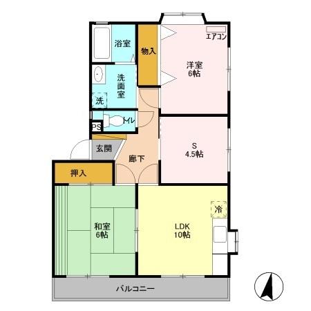 イーストグランドール　Ｂ 202号室 間取り