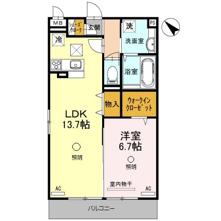 グレイス東大宮 103号室 間取り