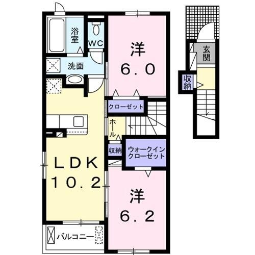 アリエッティＢ棟 202号室 間取り