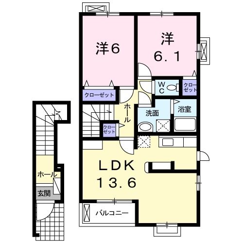 プラシ－ド・ピアッツァ 202号室 間取り