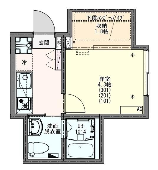 ＫＥＩＡＩ　ＲＥＳＩＤＥＮＣＥ宮原 301号室 間取り