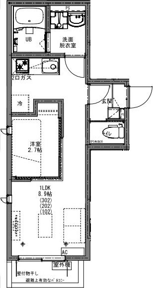 KEIAI RESIDENCE 大和田Ⅱ 202号室 間取り