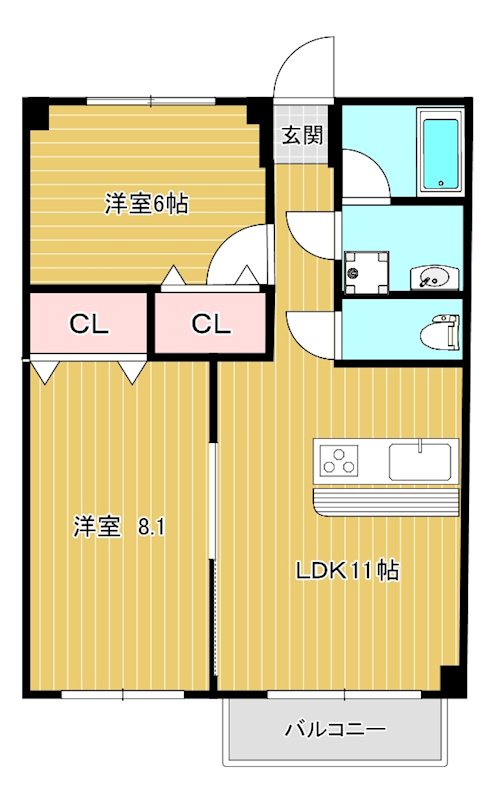 メゾンクレールⅡ 302号室 間取り