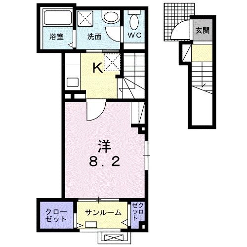ソレイユ 201号室 間取り