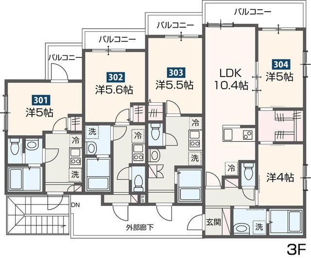 MELDIA宮原  304号室 間取り