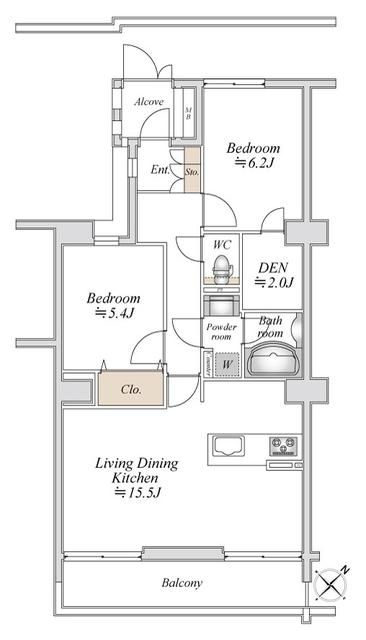 セレーノ大宮Ｅ棟Ｅ棟 602号室 間取り