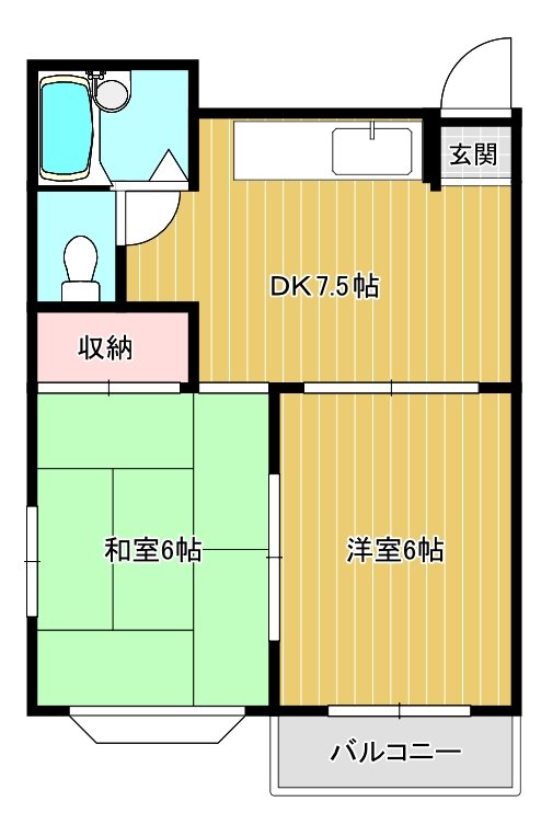 ビュークレスト  203号室 間取り
