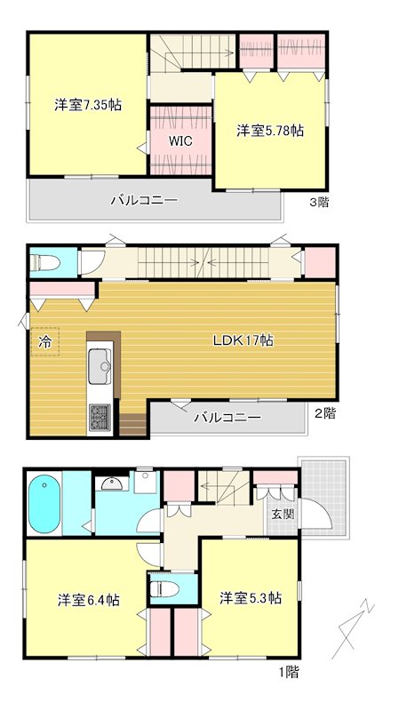 今羽町戸建貸家 間取り