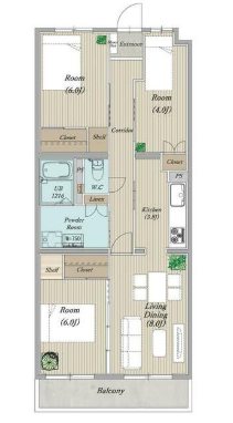 ＰＬＥＮＤＹ北浦和 205号室 間取り