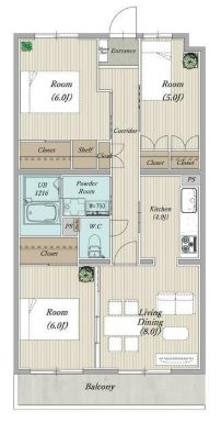 ＰＬＥＮＤＹ北浦和 302号室 間取り