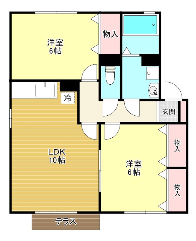 グランドール　B 101号室 間取り