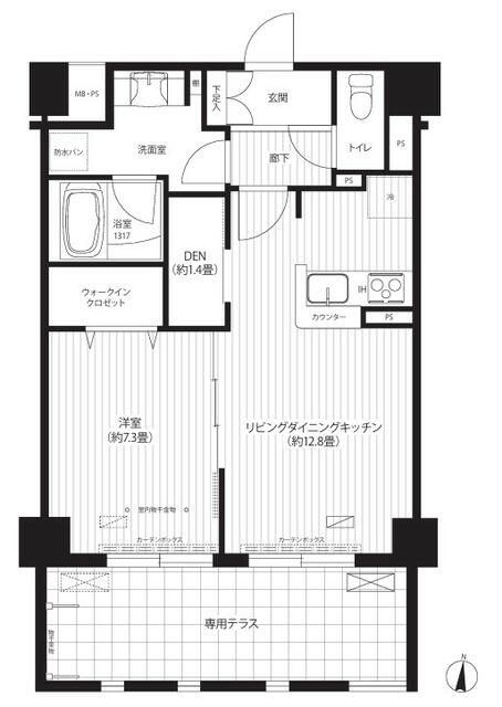 フィルージュ浦和常盤 102号室 間取り