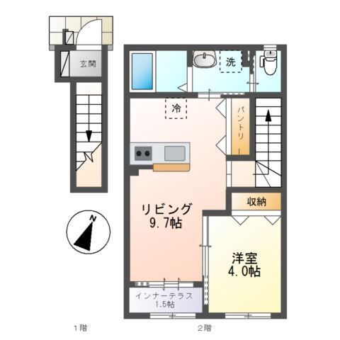 ｉｌｅ　ｖｉｌｌａｇｅ（イル　ヴィラージュ） 206号室 間取り