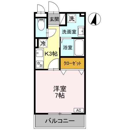エスパシオ 206号室 間取り