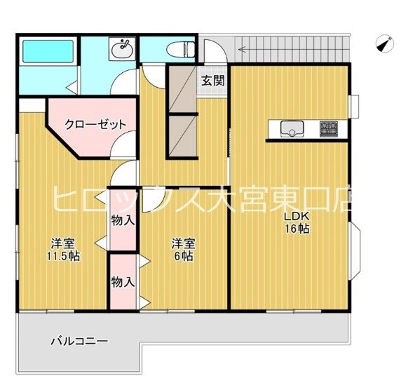 Pleasure 2F号室 間取り