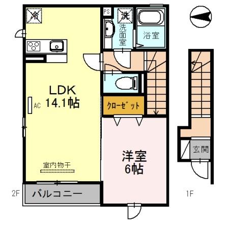 アレーズＫ 201号室 間取り