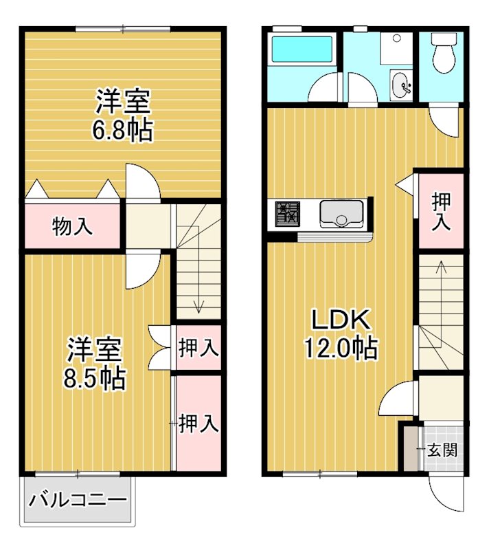 ピノカーサB  1号室 間取り