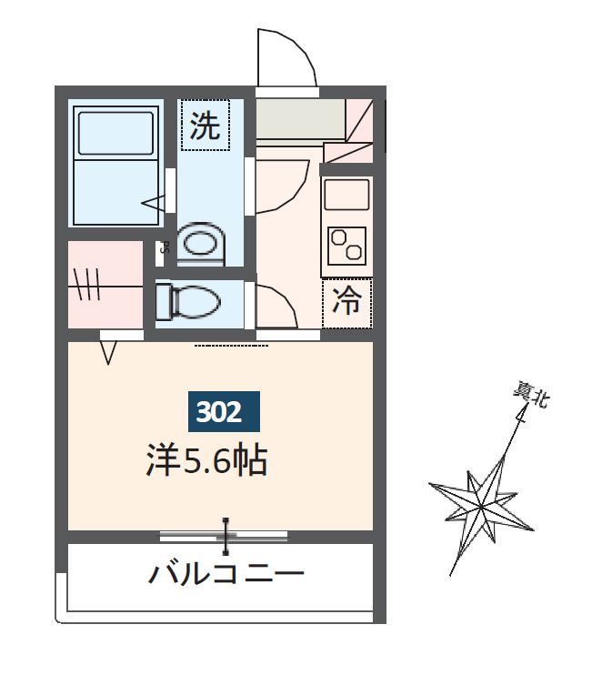 MELDIA大和田Ⅲ 302号室 間取り