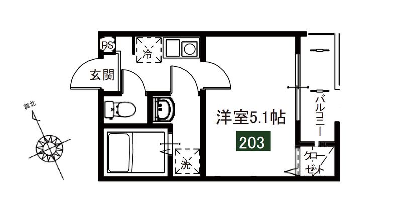 メルディア東大宮Ⅲ  203号室 間取り