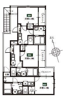 CELLHILLs大宮EAST 302号室 間取り