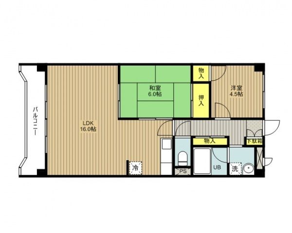 グランパレスダイトー 406号室 間取り