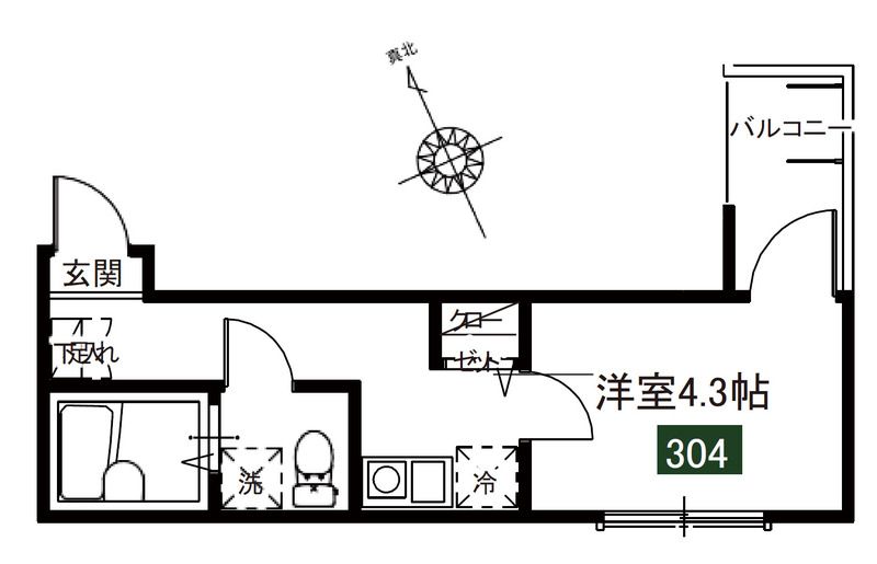 メルディア東大宮Ⅲ  304号室 間取り