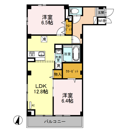エクセレント ヒルズ 401号室 間取り