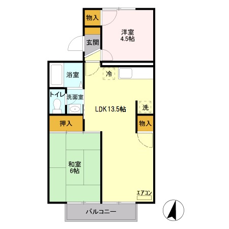 スカイシティー 101号室 間取り