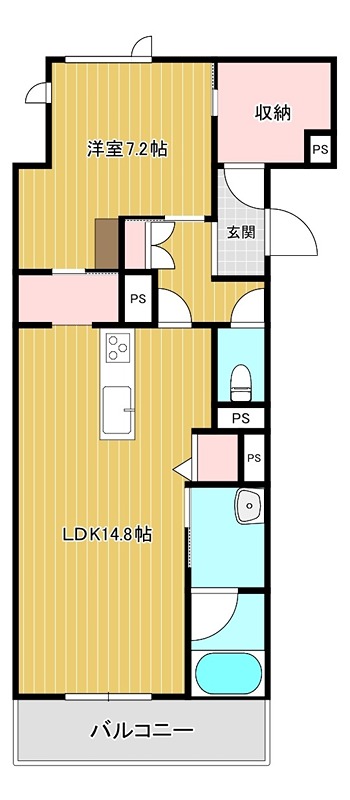 クレッシェンド 201号室 間取り