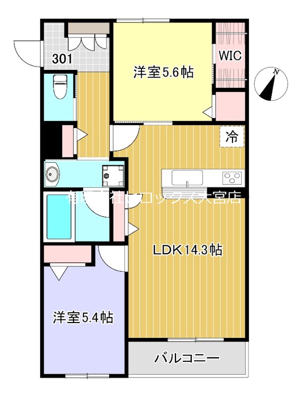 ドムス　グランツ　大宮大成 301号室 間取り
