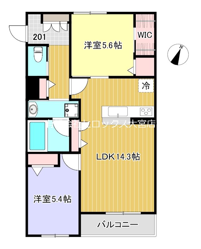 ドムス　グランツ　大宮大成 201号室 間取り