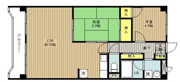 グランパレスダイトー 105号室 間取り