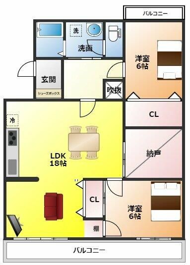 土呂ラポールレジデンス 103号室 間取り