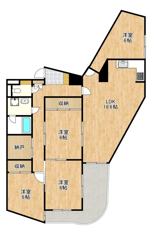 ルートマンション 406号室 間取り