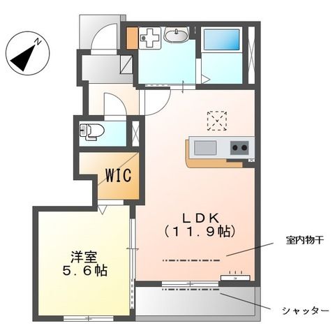 ピアチェーレ 101号室 間取り