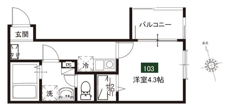 CELLHILLs大宮EAST 103号室 間取り