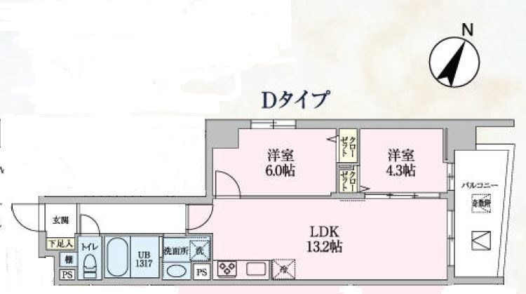 Luce 404号室 間取り
